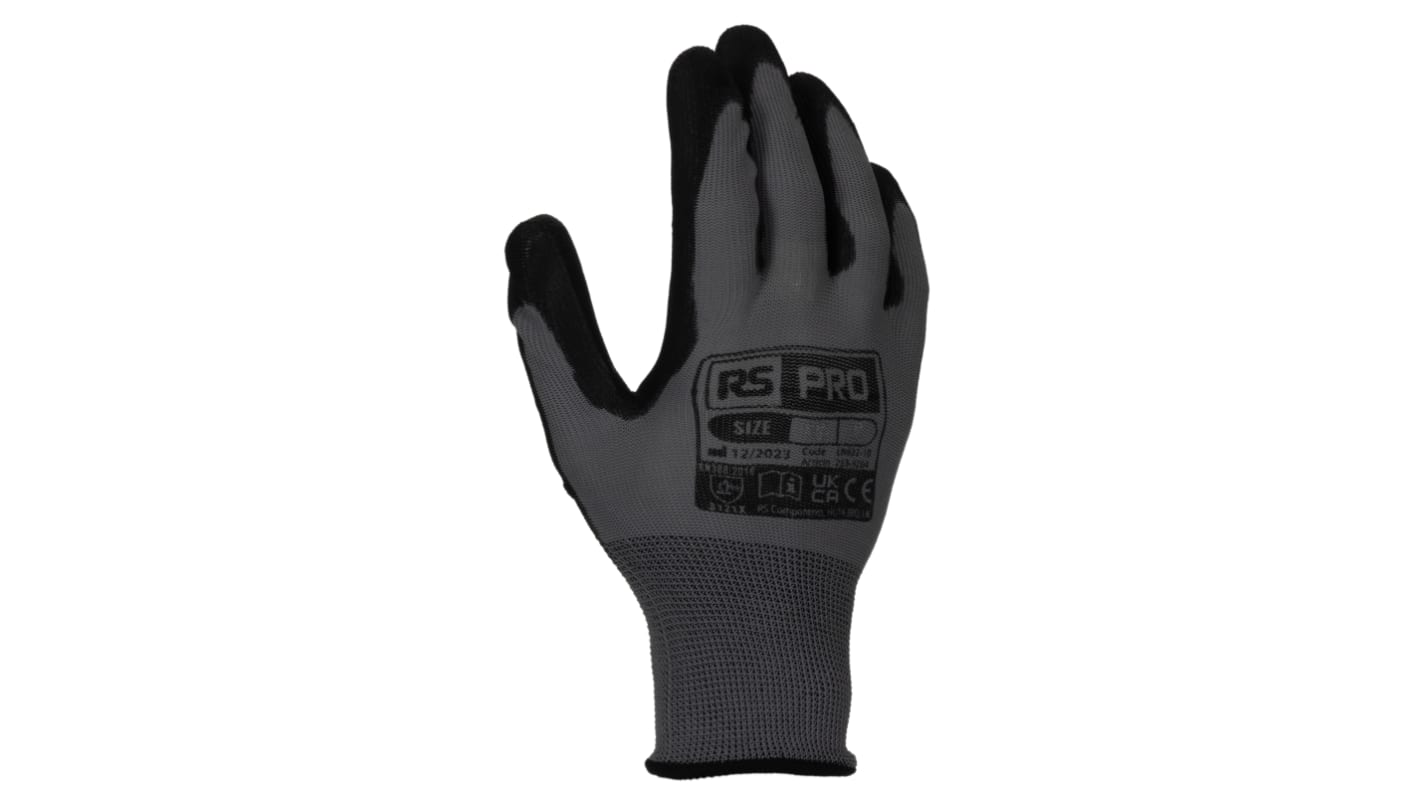 RS PRO Grey Polyamide General Purpose Work Gloves, Size 7, Small, Polyurethane Coating
