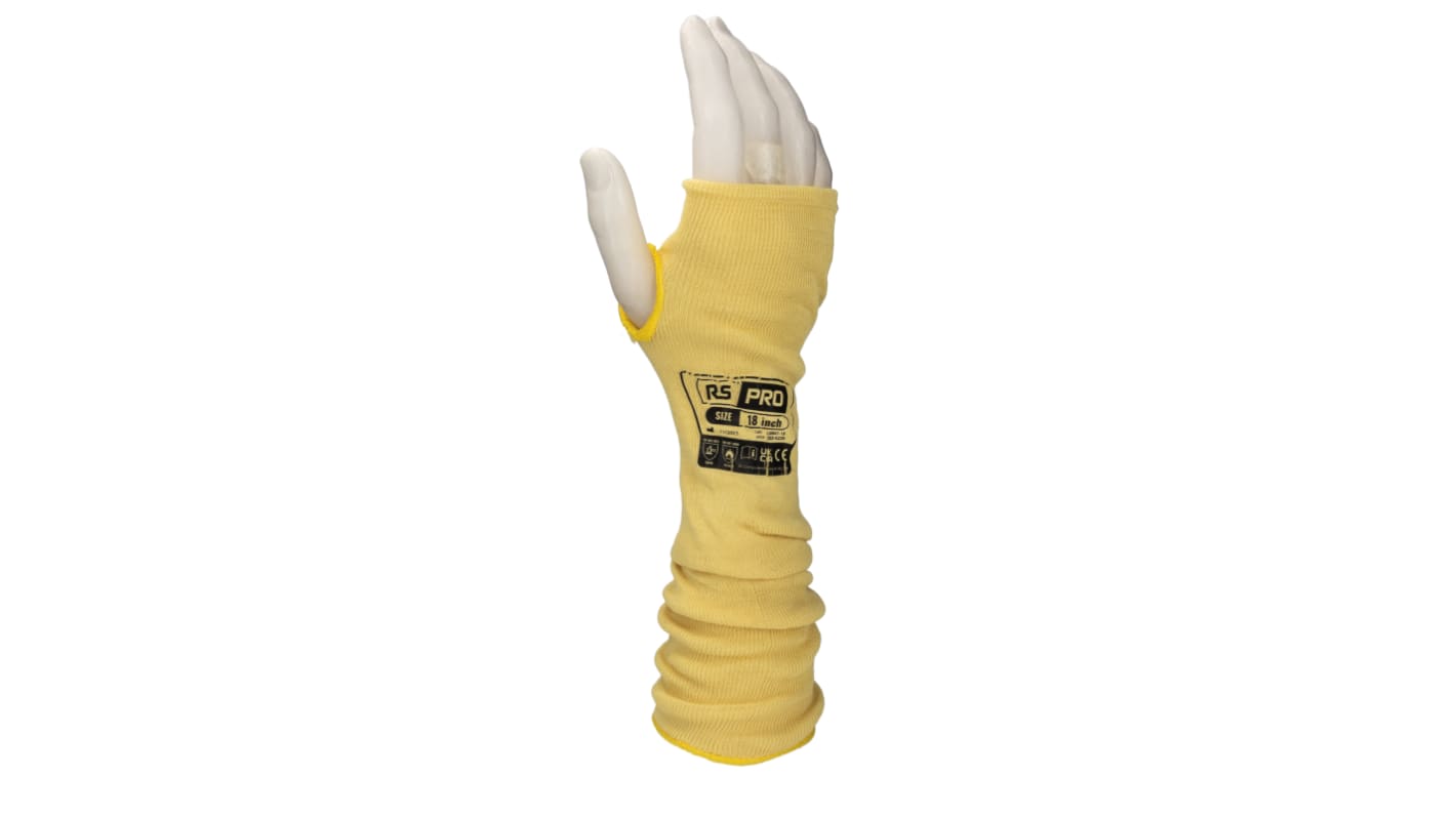 RS PRO Yellow Reusable Kevlar Protective Sleeve, 18in Length