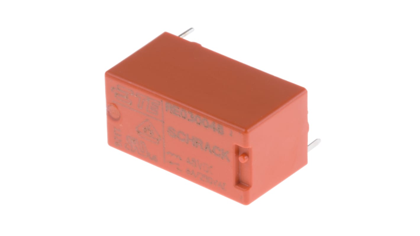 TE Connectivity PCB Mount Non-Latching Relay, 48V dc Coil, 6A Switching Current, SPST