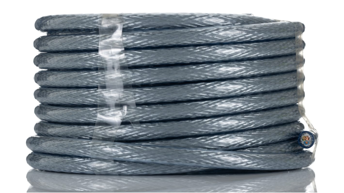 RS PRO Control Cable, 3 Cores, 2.5 mm², SY, Screened, 10m, Clear PVC Sheath