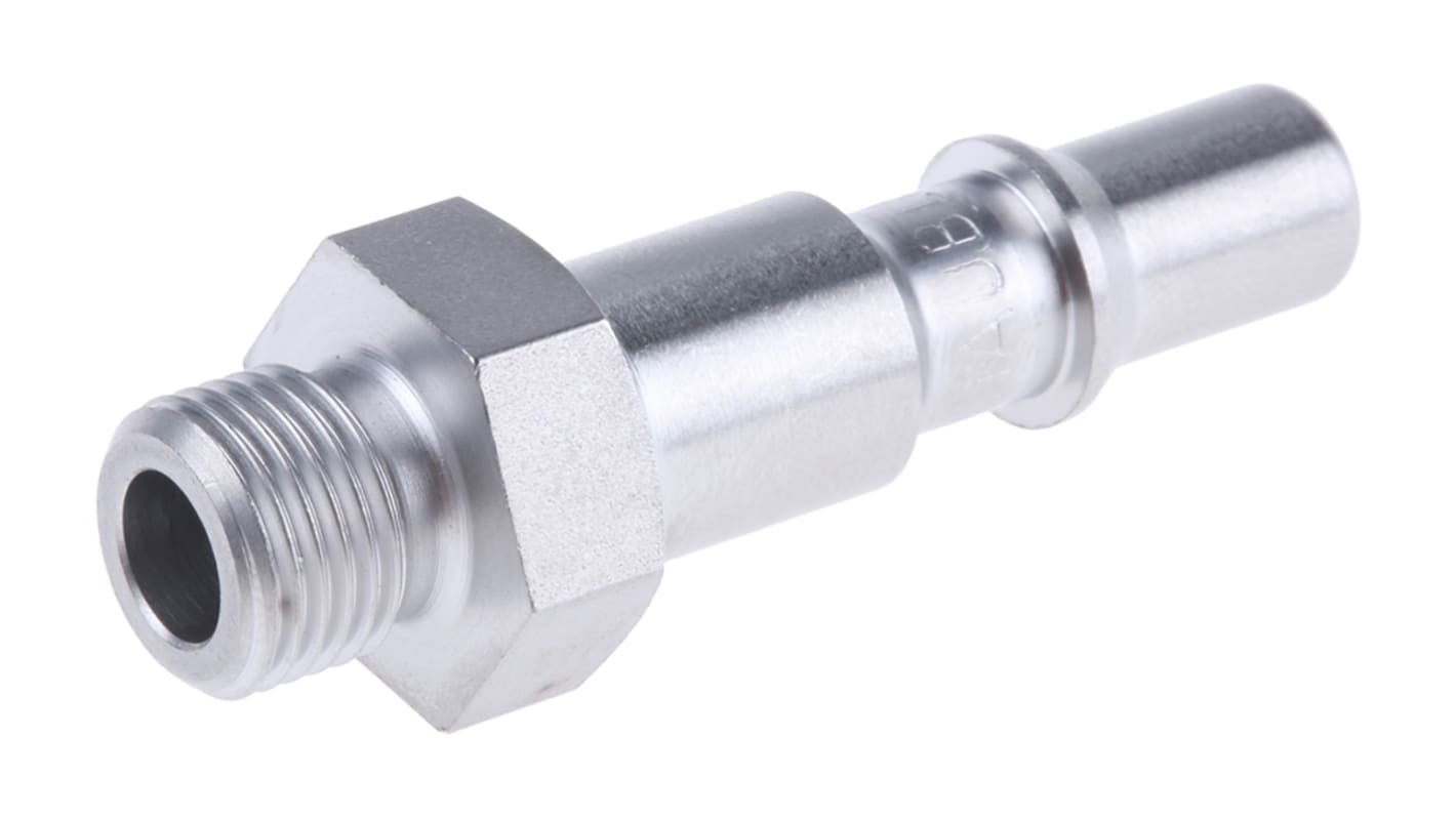 Attacco rapido di sicurezza Staubli – Fluid Connectors serie RBE, Filettato G 1/8 Maschio, in Acciaio inossidabile,