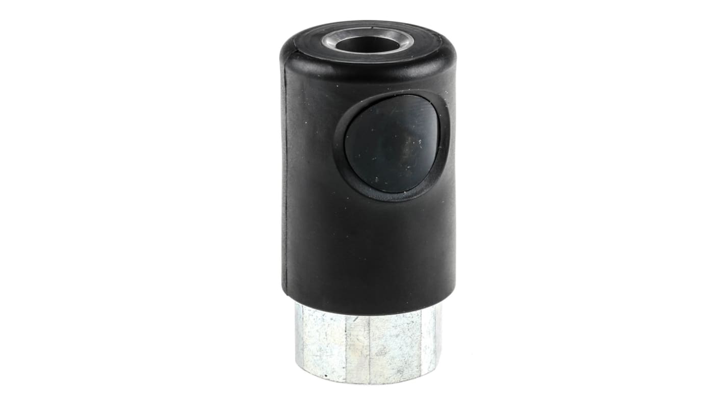 Staubli – Fluid Connectors Polyamide Female Safety Quick Connect Coupling, G 1/4 Female Threaded