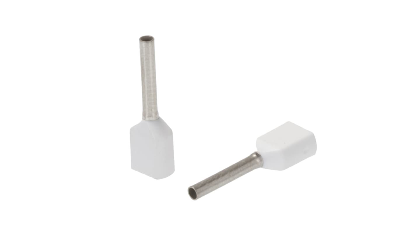 Phoenix Contact, 5-10 WH, AI-TWIN 2X 0 Ferrule, 17mm Pin Length, 1.5mm Pin Diameter, White
