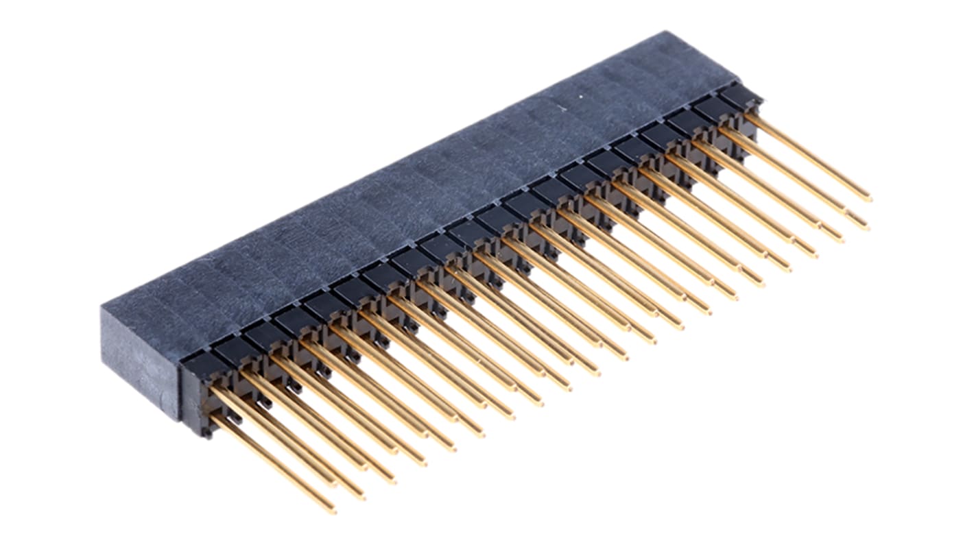 Gniazdo PCB 40 -pinowe 2 -rzędowe raster: 2.54mm typu płytka – płytka Kątowe Przewlekany