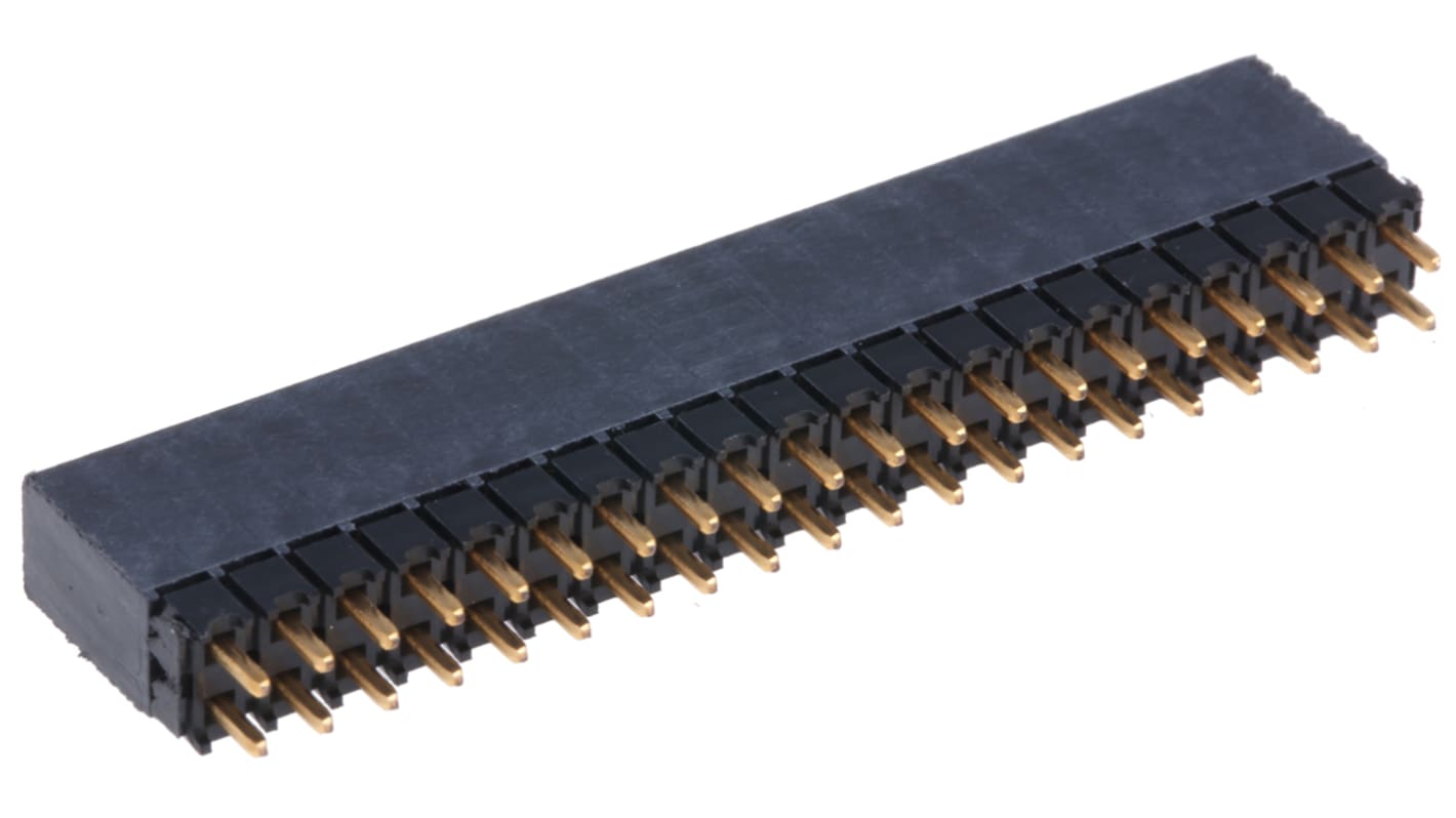 Gniazdo PCB 40 -pinowe 2 -rzędowe raster: 2.54mm typu płytka – płytka Kątowe Przewlekany