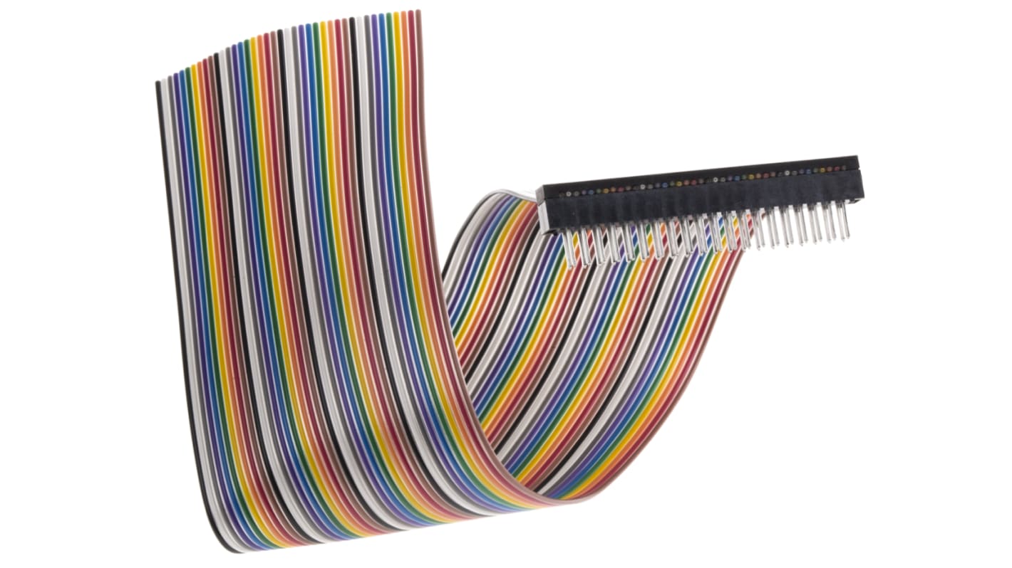 Samtec HCMD Series Flat Ribbon Cable, 40-Way, 2.54mm Pitch, 250mm Length, IDC to Unterminated