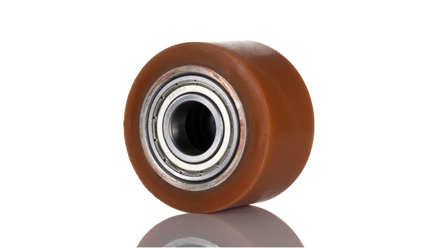 Kółko do wózka, Lite, Poliuretan, Pomarańczowy, obc.: 500kg, śred.: 82mm, szer.: 51mm