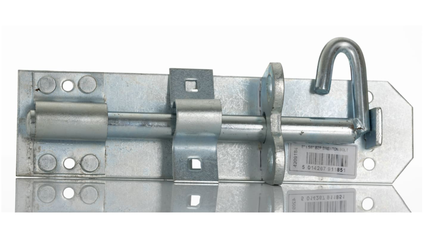 RS PRO Steel Padlockable Zinc Door Bolt