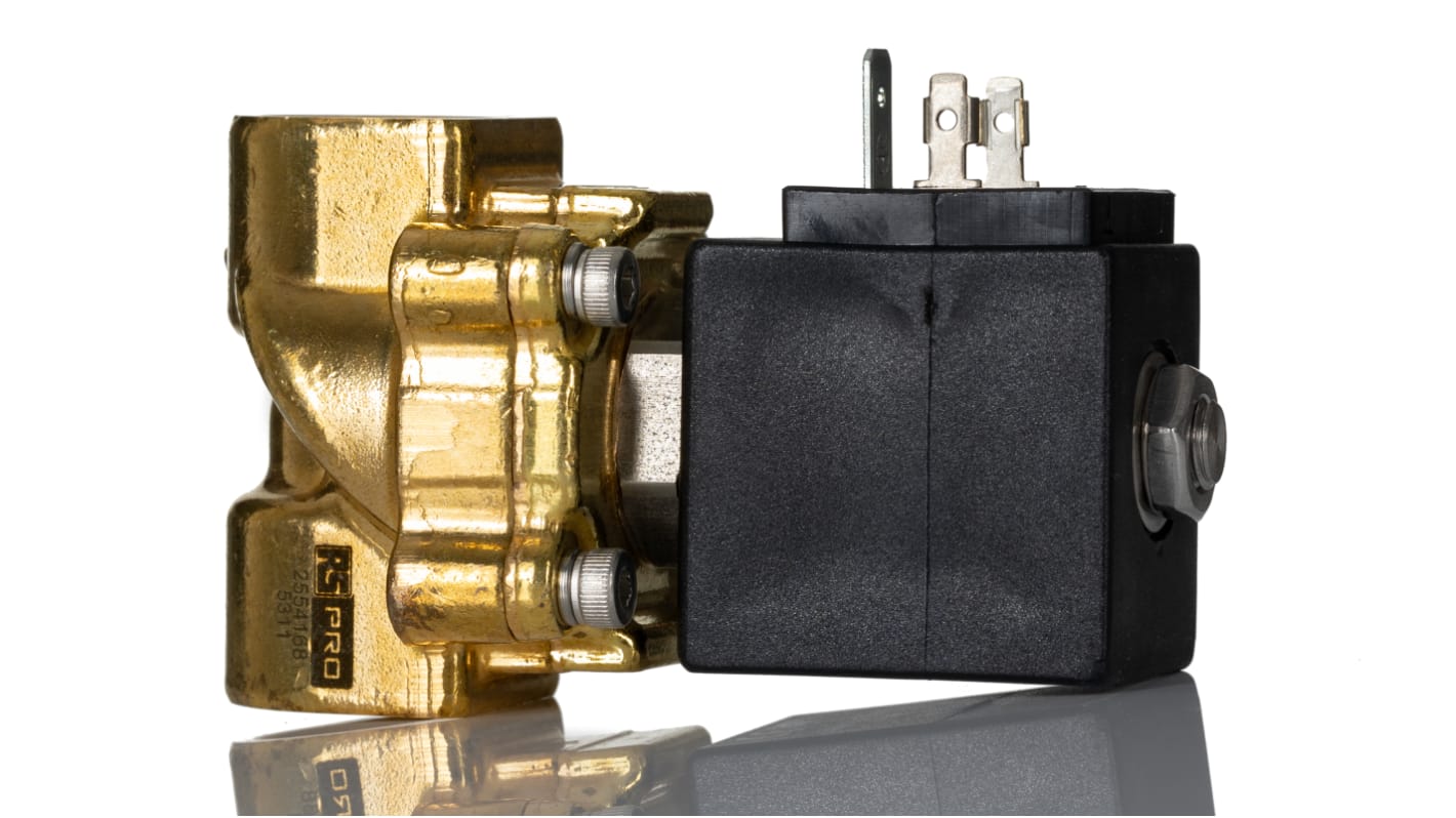 RS PRO Solenoid Valve, 2 port(s) , NC, 24 V, 1/2in
