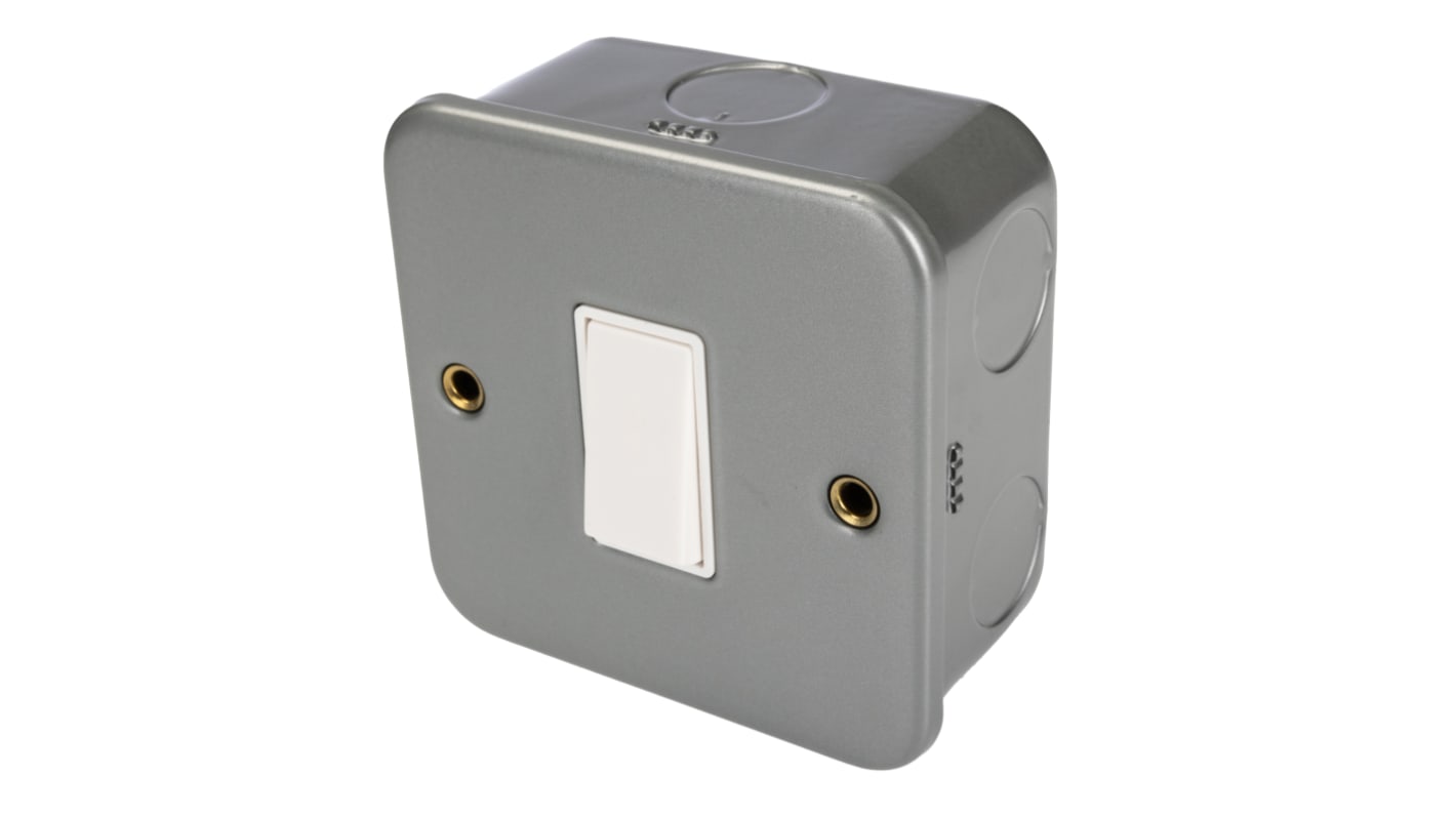 RS PRO White Rocker Switch, 2 Way, 1 Gang