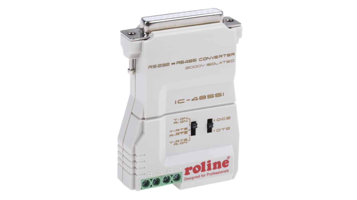 Roline RS232, RS485 D Sub 25 Pin Terminal Block Interface Converter