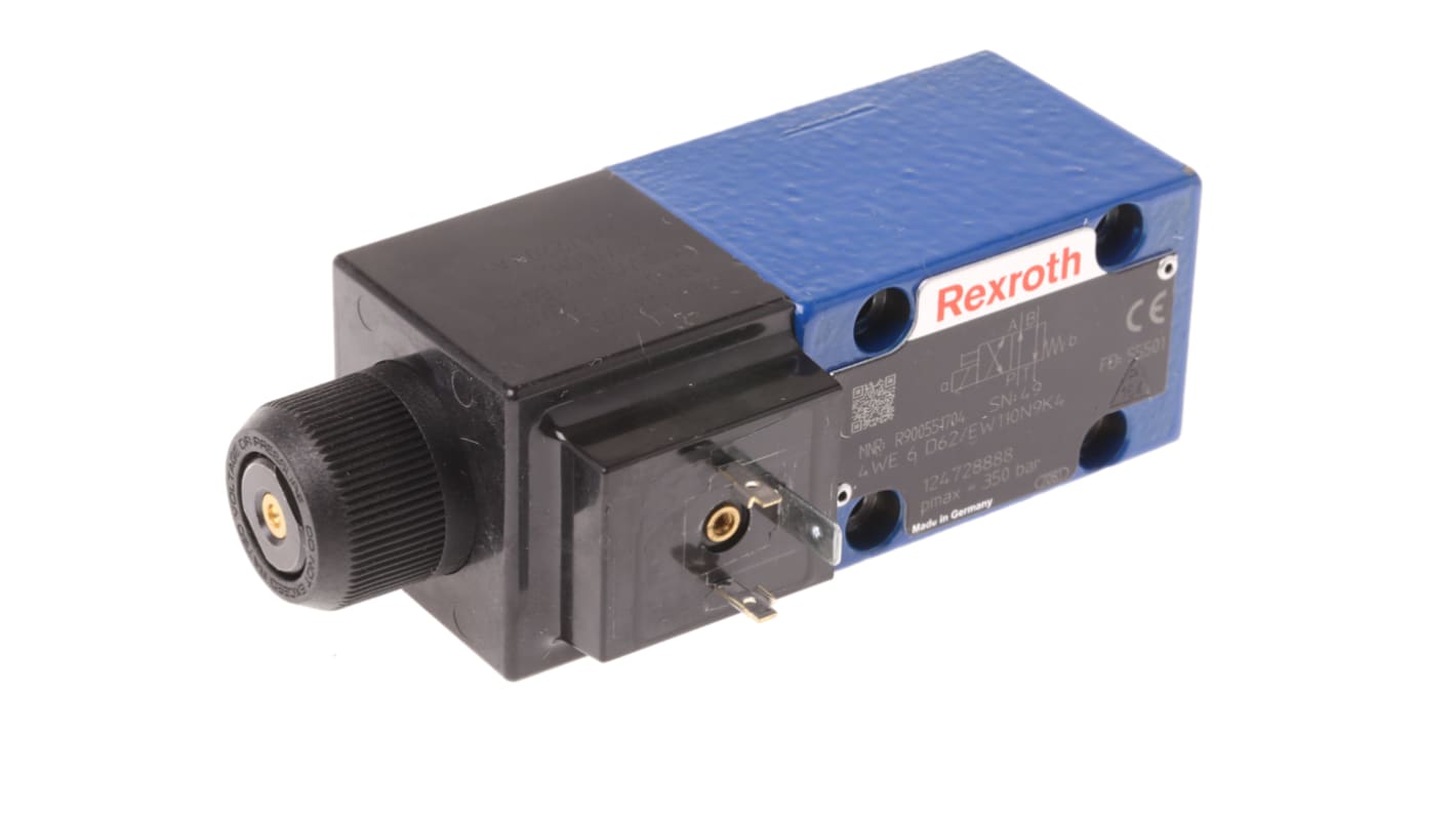 Bosch Rexroth, R900551704 Solenoid Actuated Directional Control Valve, CETOP 3, D, 110V ac