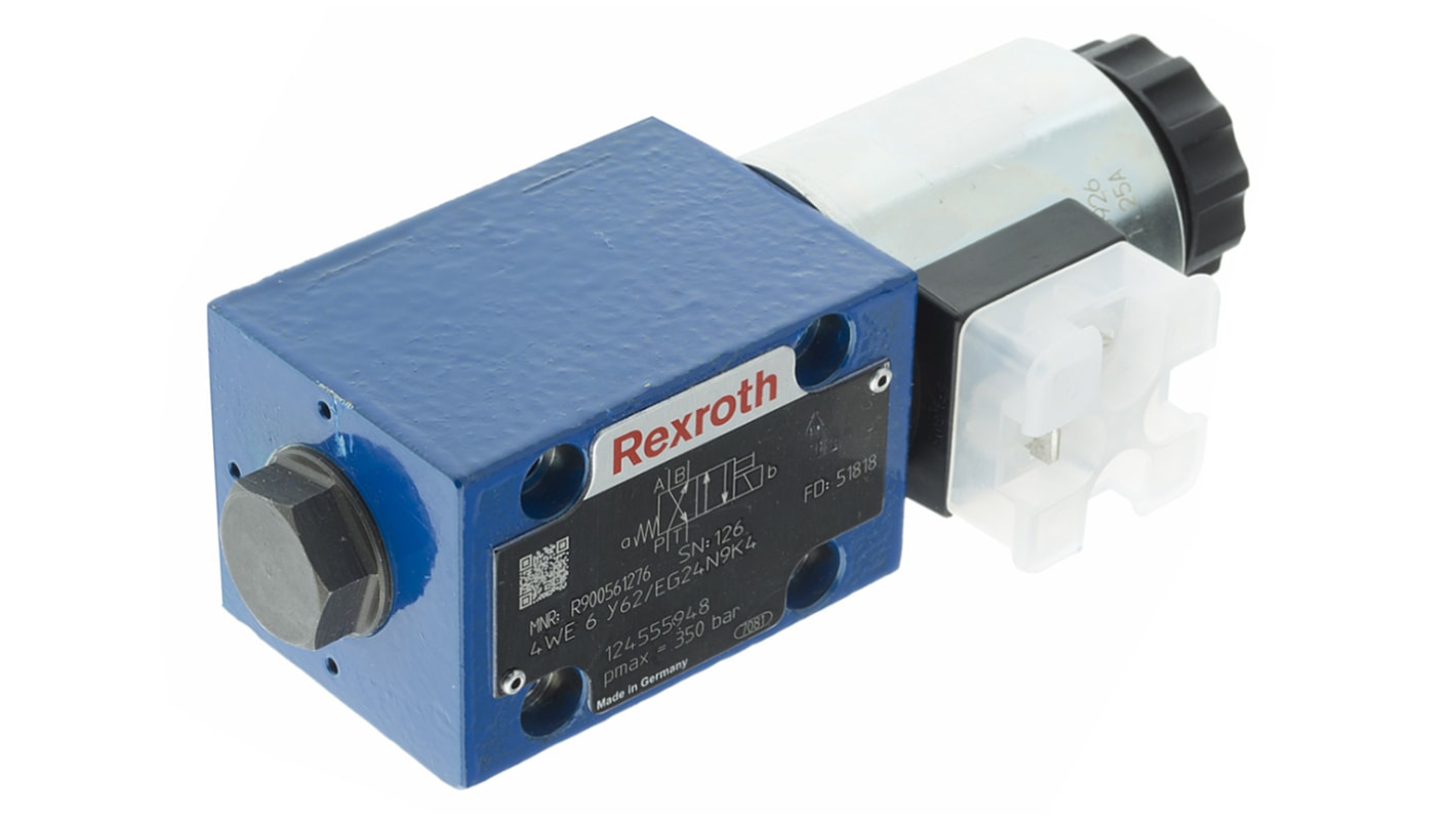 Vanne de commande directionnelle Bosch Rexroth, réf R900561276, CETOP 3, tiroir type Y, 24V c.c.