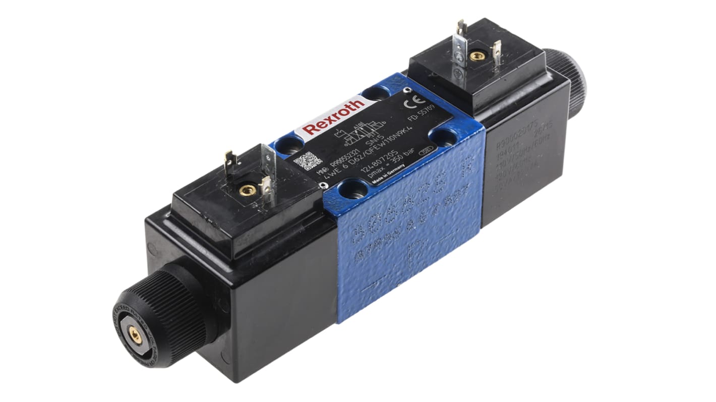 Bosch Rexroth, R900552321 Solenoid Actuated Directional Spool Valve, CETOP 3, D, 110V ac