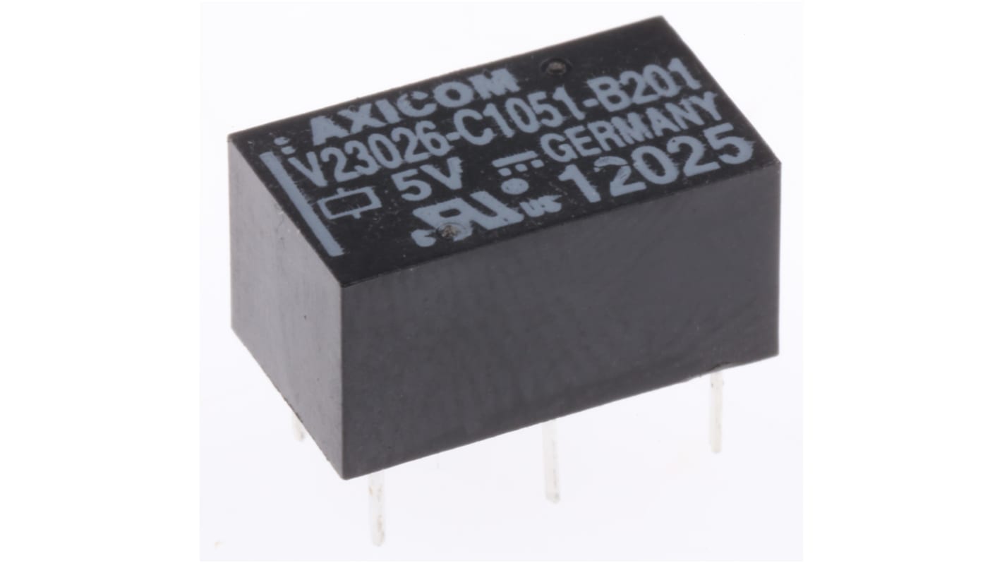 Relé de señal con enclavamiento TE Connectivity, SPDT, 5V dc, 1 A dc, 1 A ac, montaje en PCB