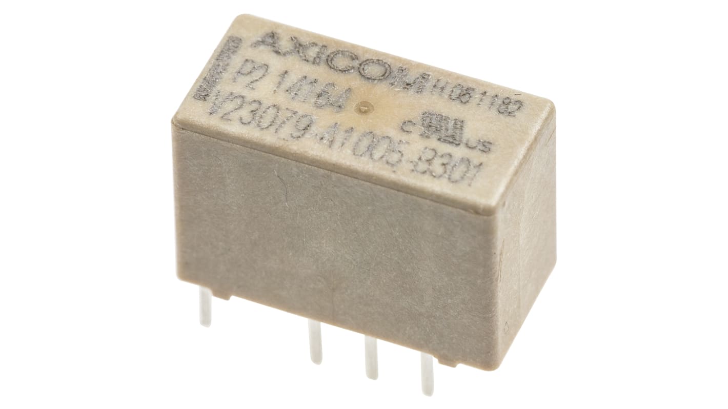 TE Connectivity PCB Mount Signal Relay, 24V dc Coil, 2A Switching Current, DPDT
