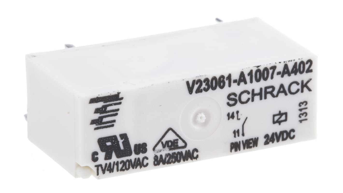 TE Connectivity 24V dc Spule 1-poliger Schließer THT 8A 2270Ω