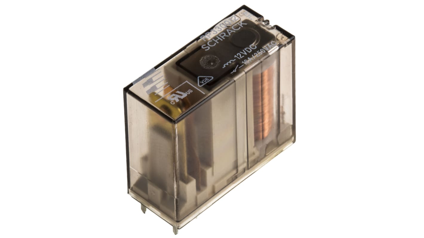 TE Connectivity 16A标准继电器, 12V 直流, 单刀单掷, PCB安装式, 4-1393230-7