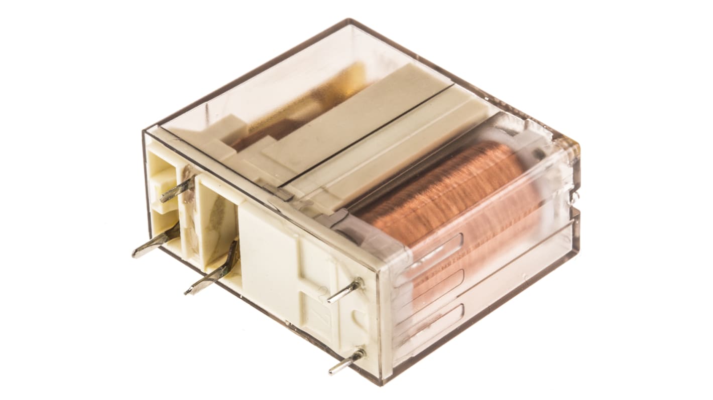 TE Connectivity PCB Mount Power Relay, 12V dc Coil, 12A Switching Current, SPDT