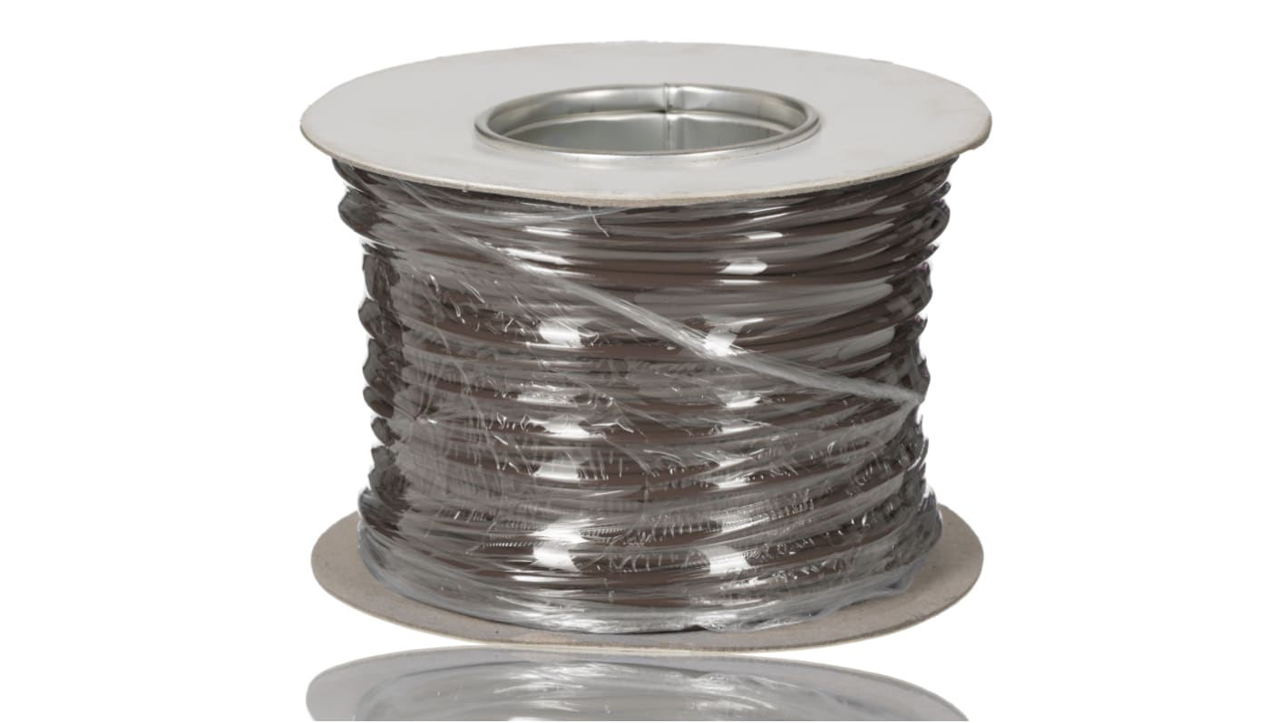 RS PRO Brown 1mm² Hook Up Wire, 18 AWG, 16/0.2mm, 100m, PVC Insulation