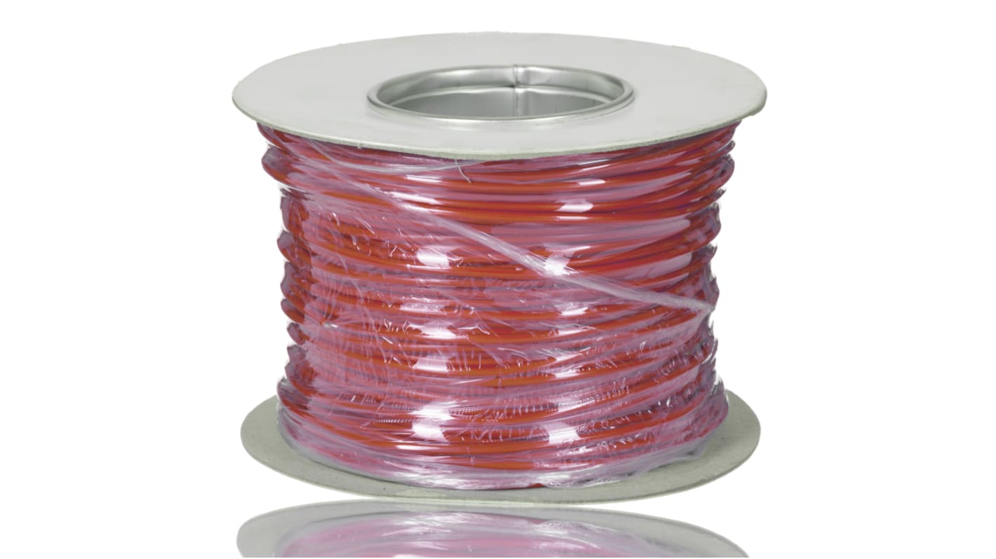 Cable de conexión RS PRO, área transversal 1mm2 Cable de PVC Filamentos del Núcleo 16/0,2 mm Rojo, 1 kV c.c., 600 V