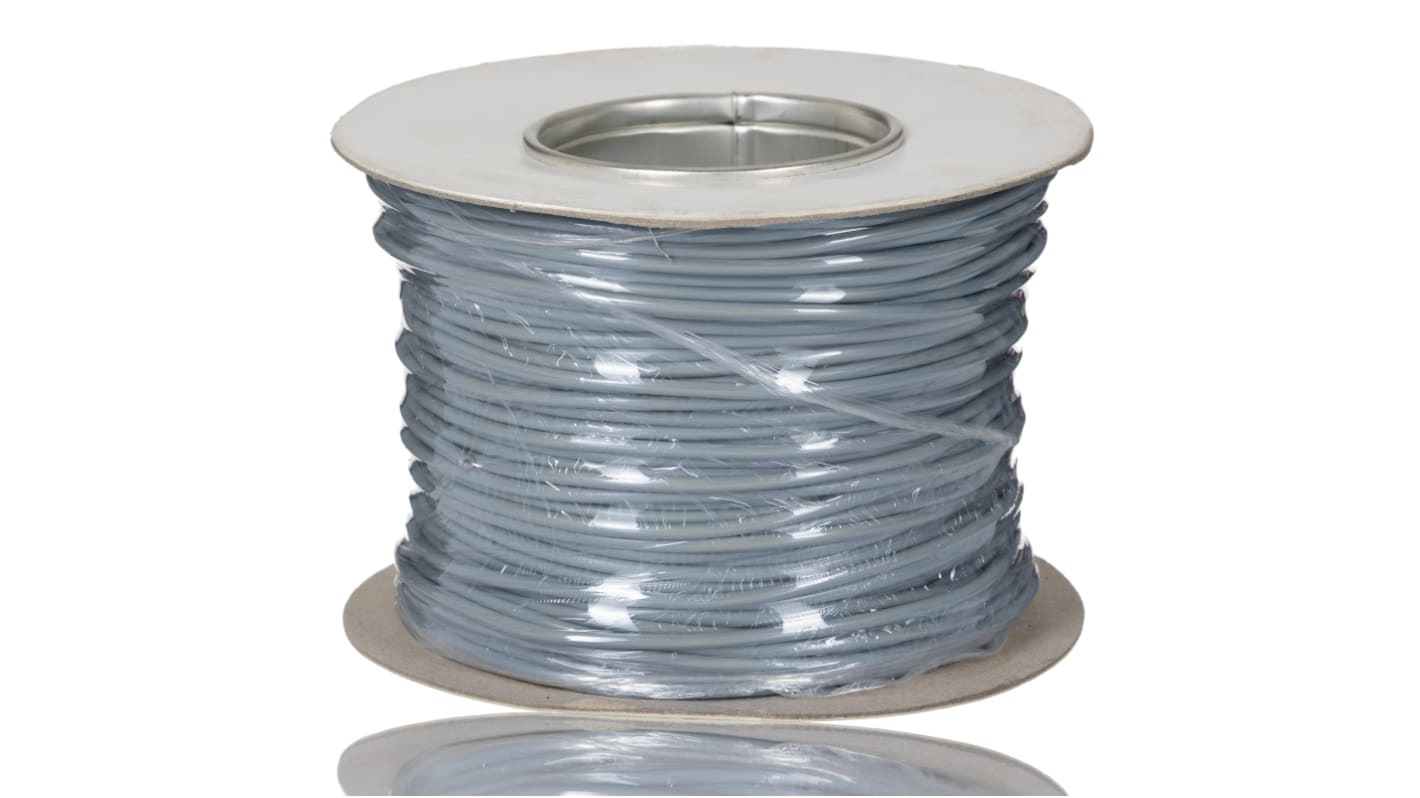 RS PRO 灰色PVC 电线电线, 2.5mm², 100m长, 14AWG, 1 kV 直流， 600 V 交流, 最高105°C, PVC绝缘