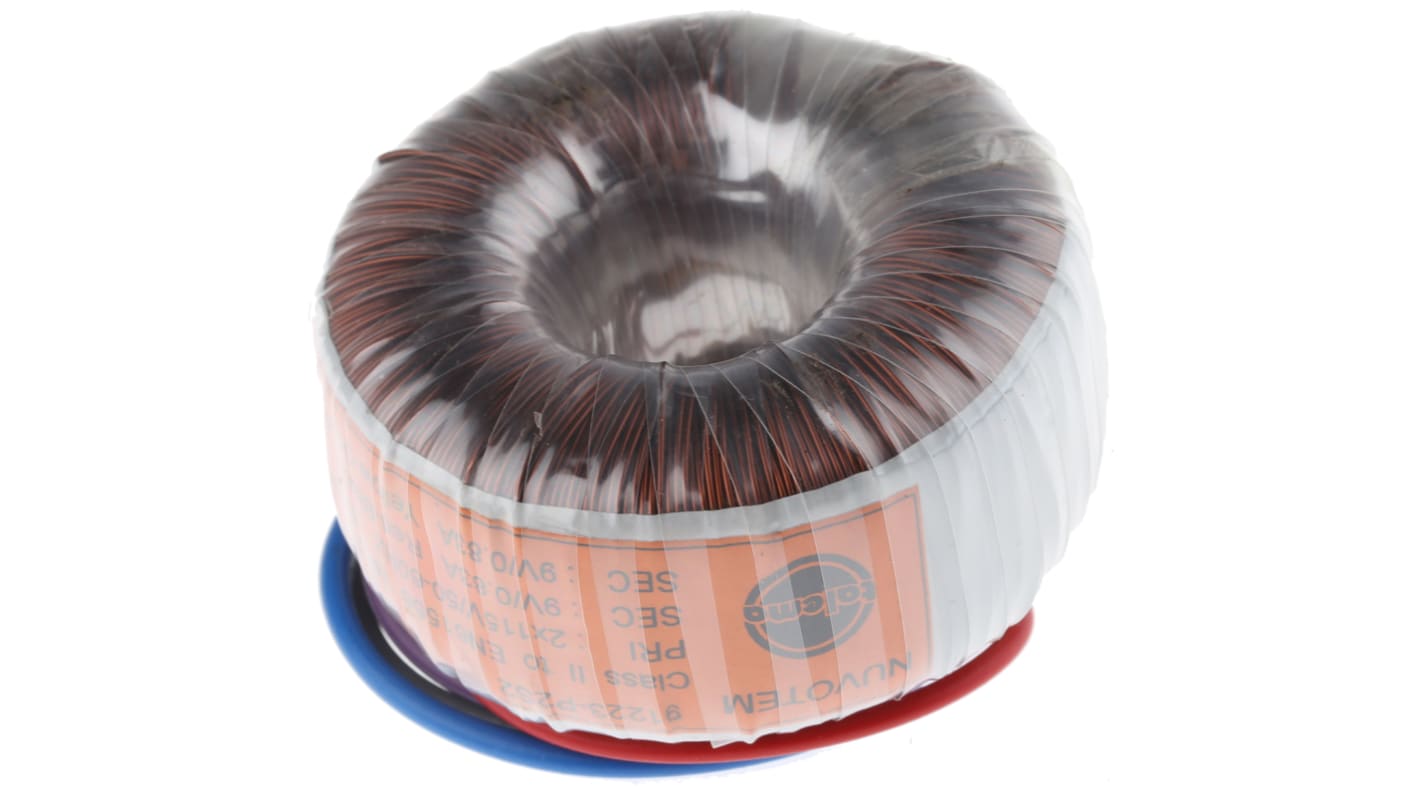 Nuvotem Talema 115 V ac, 230 V ac, 2 x 9V ac Toroidal Transformer, 15VA 2 Output