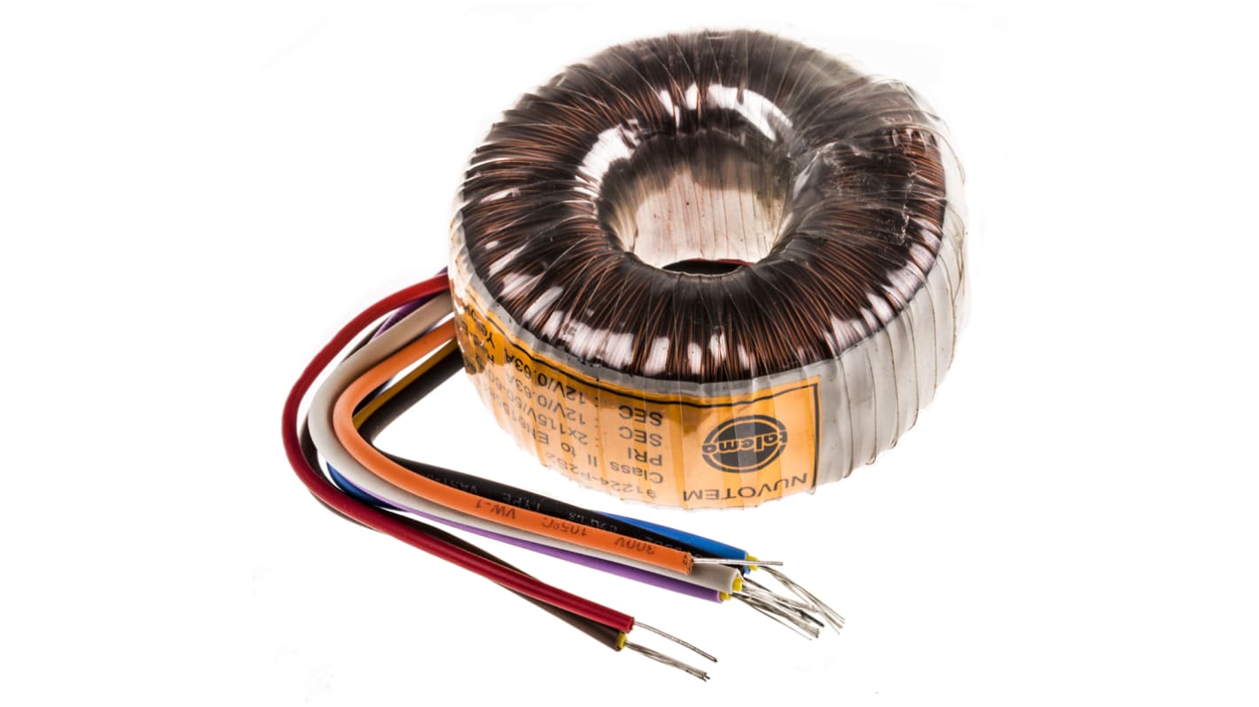 Nuvotem Talema 115 V ac, 230 V ac, 2 x 12V ac Toroidal Transformer, 15VA 2 Output