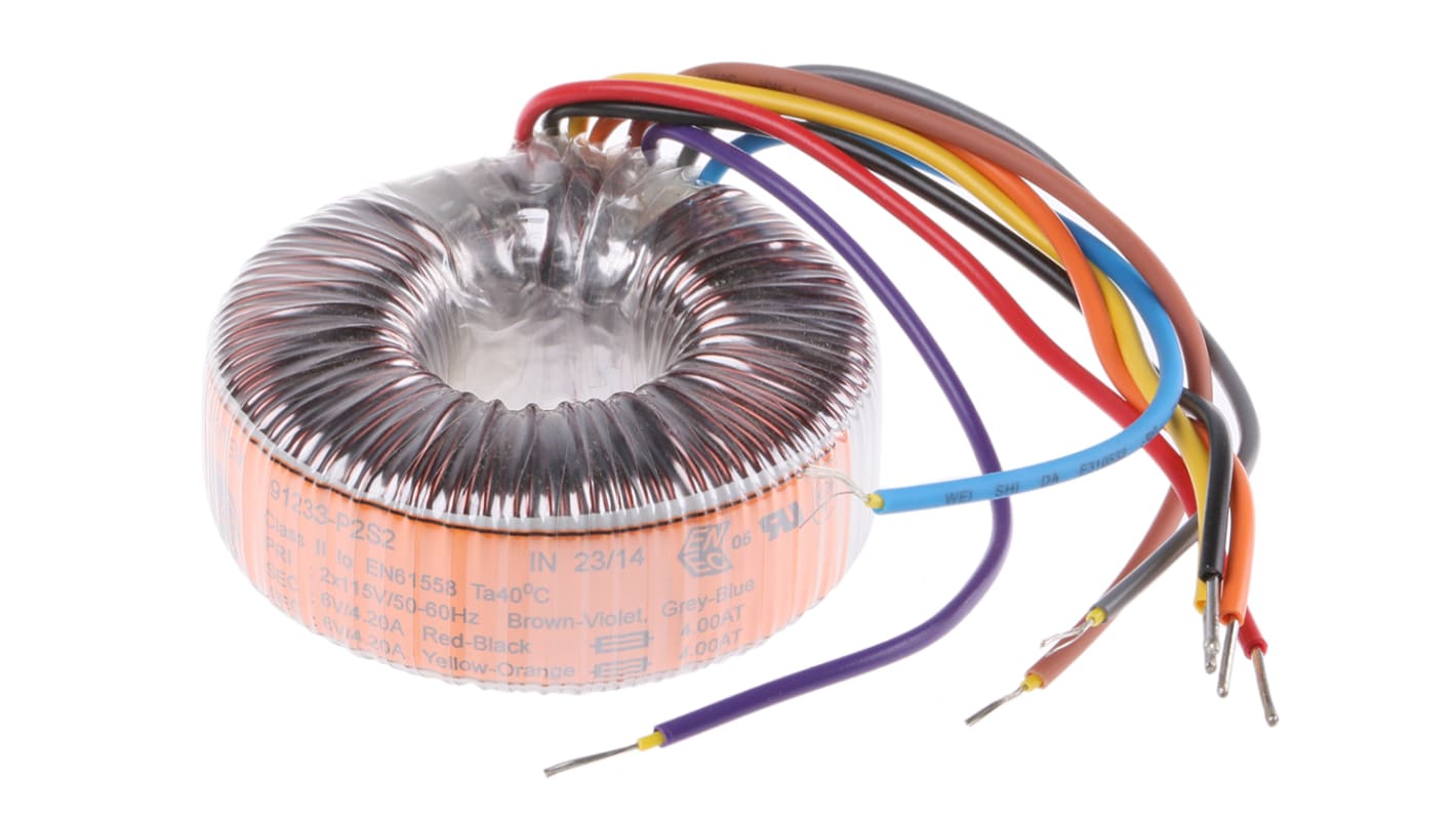 Nuvotem Talema 115 V ac, 230 V ac, 2 x 6V ac Toroidal Transformer, 50VA 2 Output