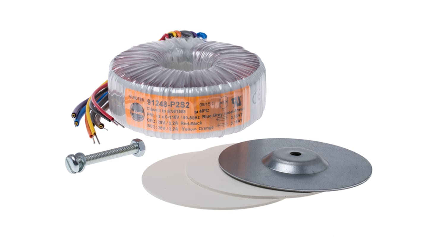 Nuvotem Talema 115 V ac, 230 V ac, 2 x 25V ac Toroidal Transformer, 160VA 2 Output