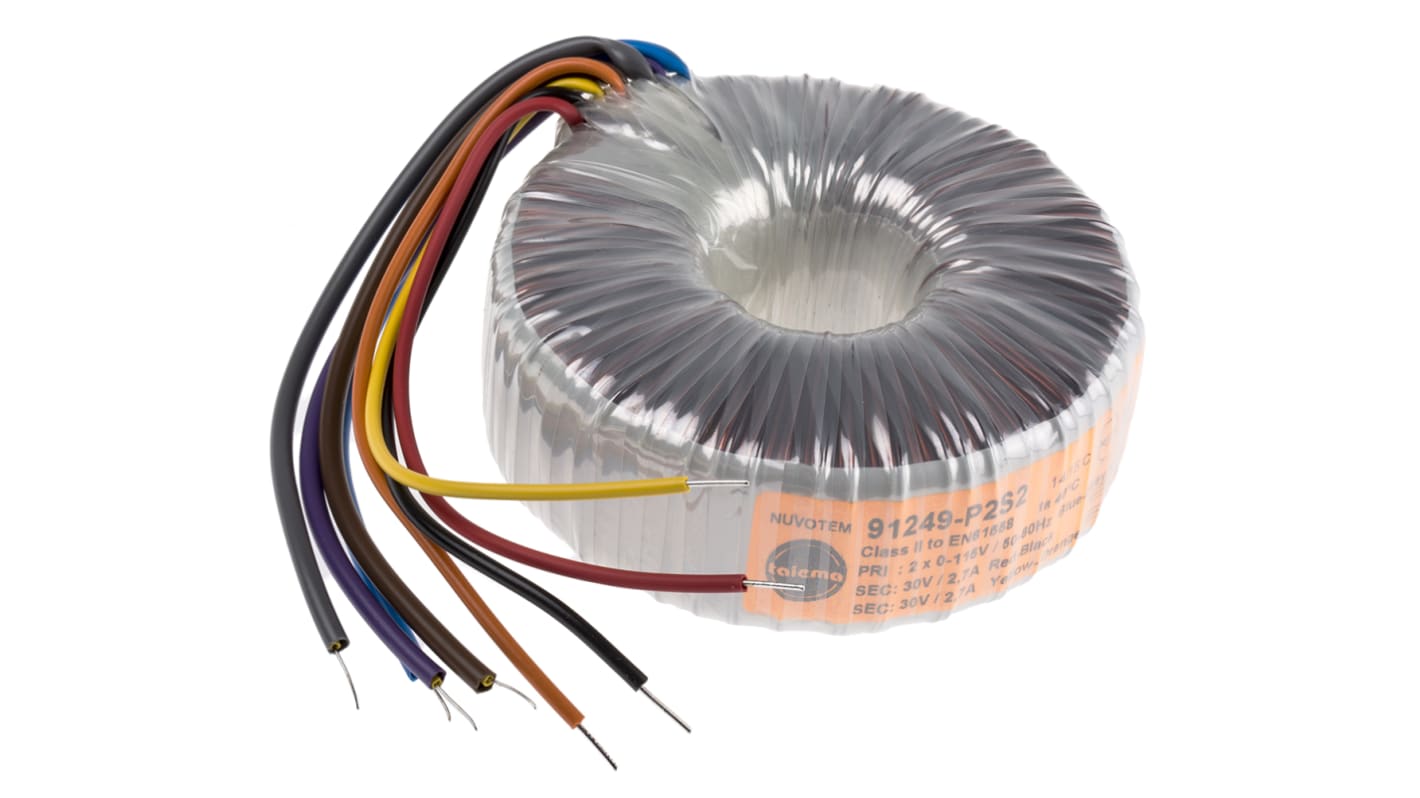 Nuvotem Talema 115 V ac, 230 V ac, 2 x 30V ac Toroidal Transformer, 160VA 2 Output