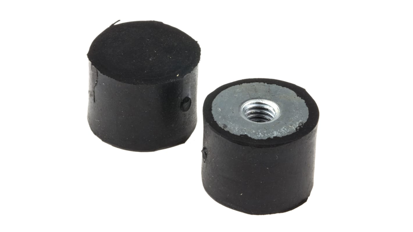 Supporto antivibrazione FIBET in Gomma naturale, M6, Ø 20mm, H. 15mm