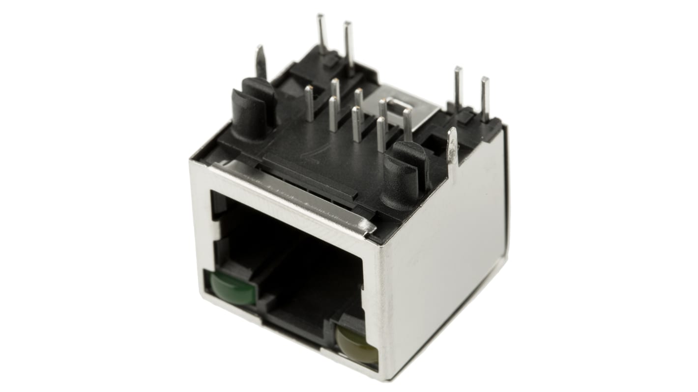 Amphenol Communications Solutions RJHS Series Female RJ45 Connector, Through Hole, Cat5e, Tin Plated Copper Alloy