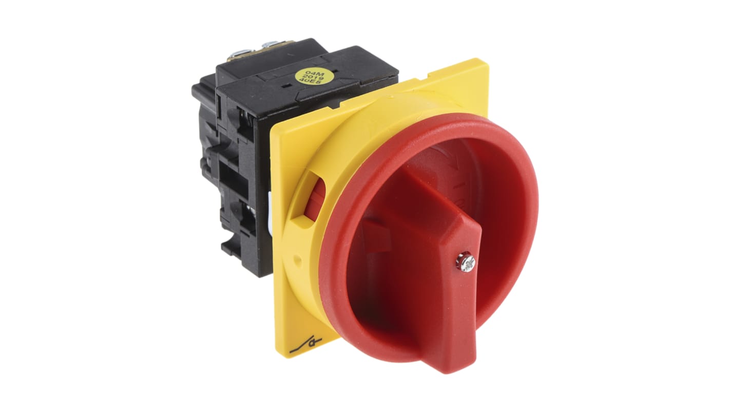Eaton 20A单相隔离开关, 2P极, 440V 交流, 面板安装, 可挂锁, IP65, 红色把手, 91078