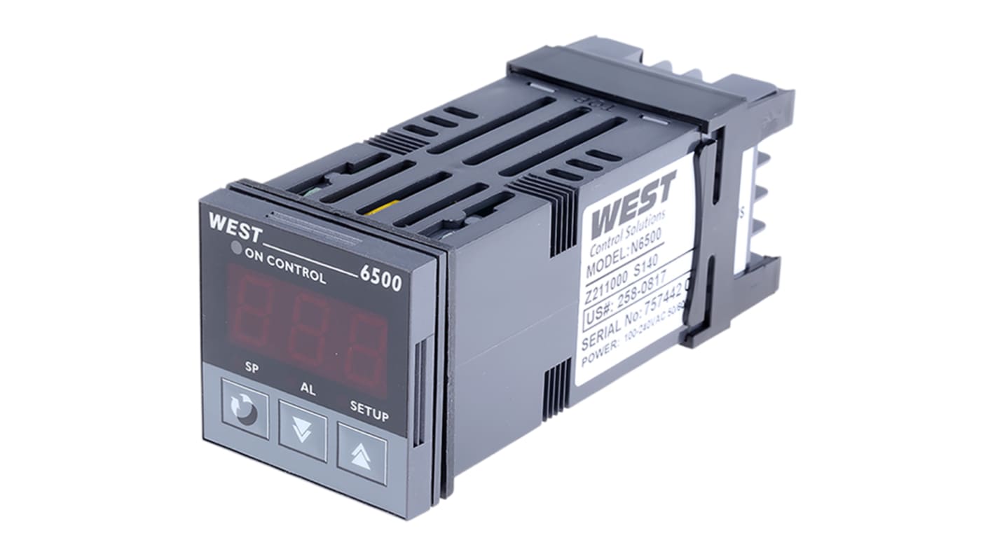 Controlador de temperatura PID West Instruments serie N6500, 48 x 48 (1/16 DIN)mm, 100 → 240 V ac, 2 salidas Relé