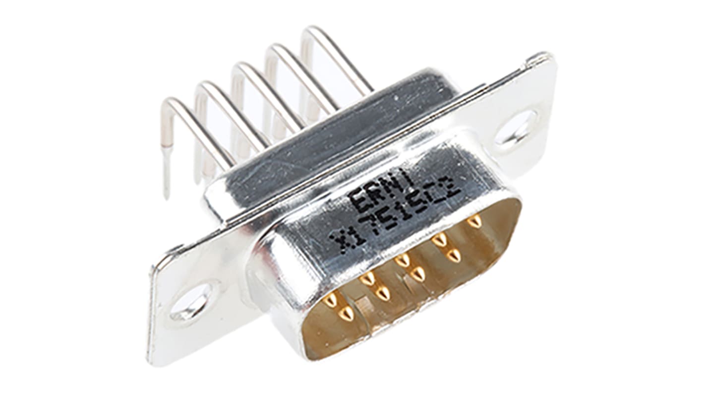 Conector D-sub Provertha, Serie TMC, paso 2.54mm, Ángulo de 90° , Orificio Pasante, Macho, Terminación Soldador, 1,25