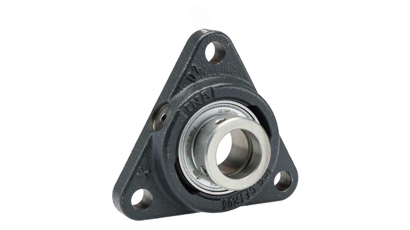 Cuscinetto flangiato INA, 3 fori di montaggio, Ø int 25mm, dimensioni 97mm x 36mm, in Ghisa