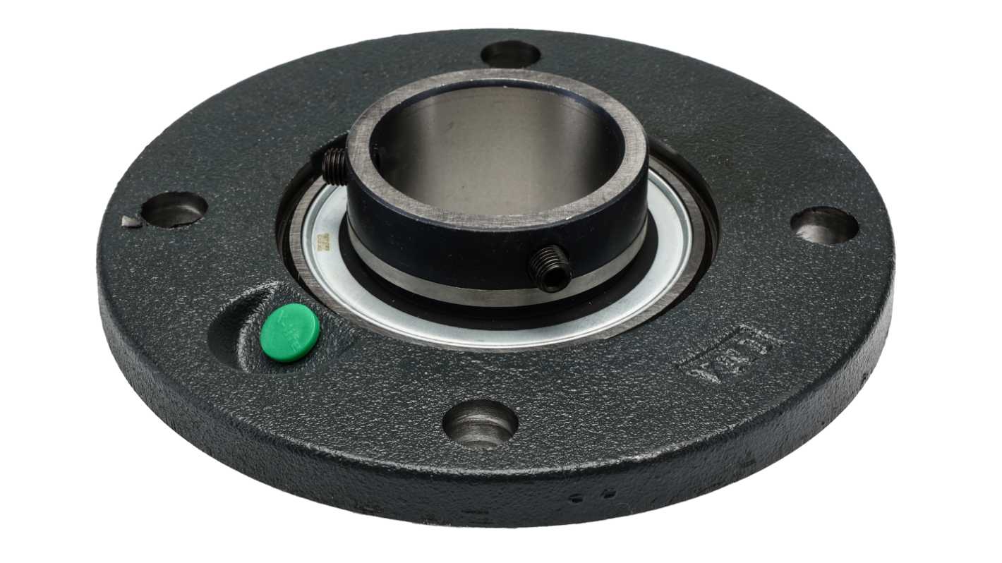 Cuscinetto flangiato INA, 4 fori di montaggio da 11,5 mm, Ø int 30mm, dimensioni 125mm x 30mm, in Ghisa