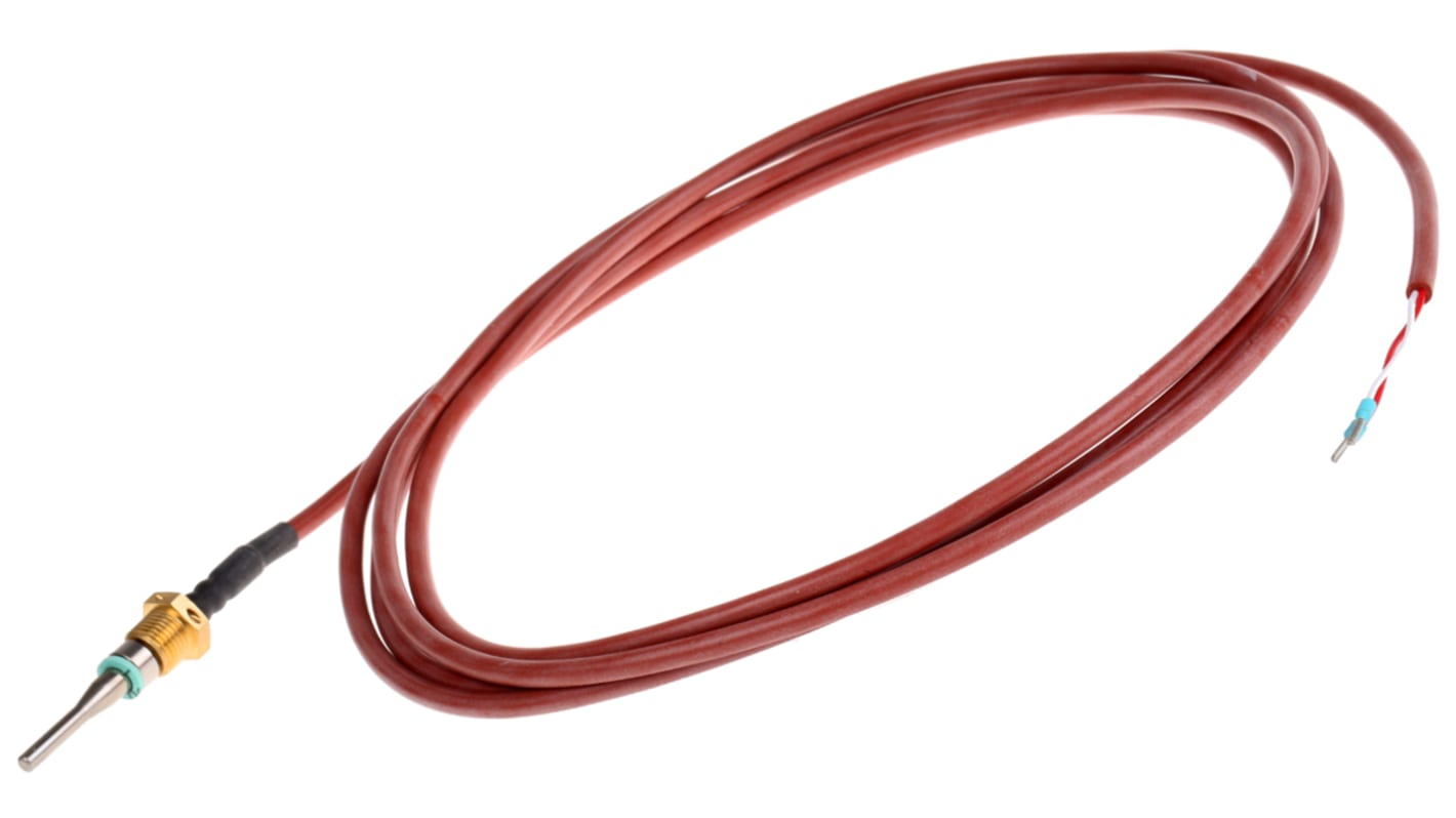 Jumo PT100 RTD Sensor, 5.4mm Dia, 27.5mm Long, 2 Wire, Probe, Class B +200°C Max
