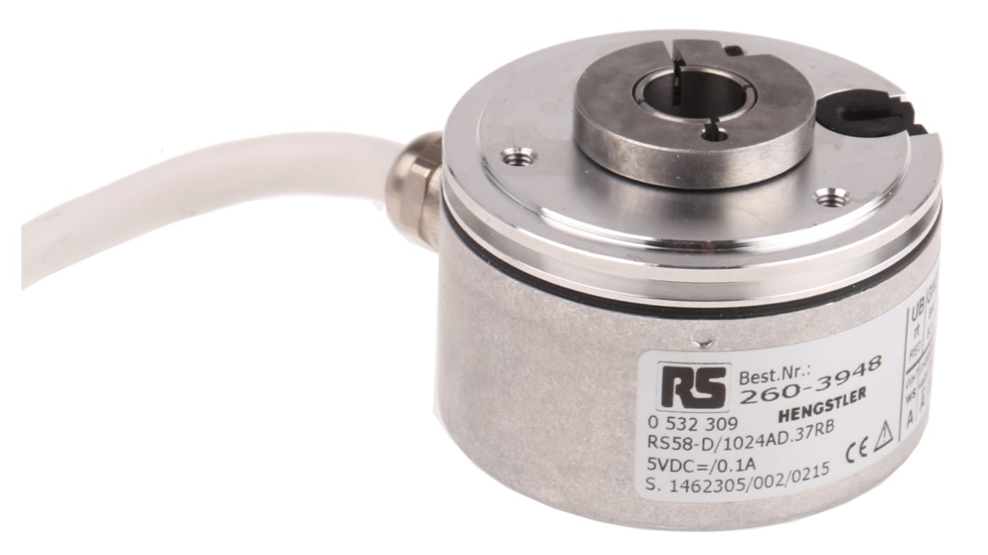 Hengstler RI58-D Series Incremental Incremental Encoder, 1024 ppr, RS422 Signal, Hollow Type, 12mm Shaft