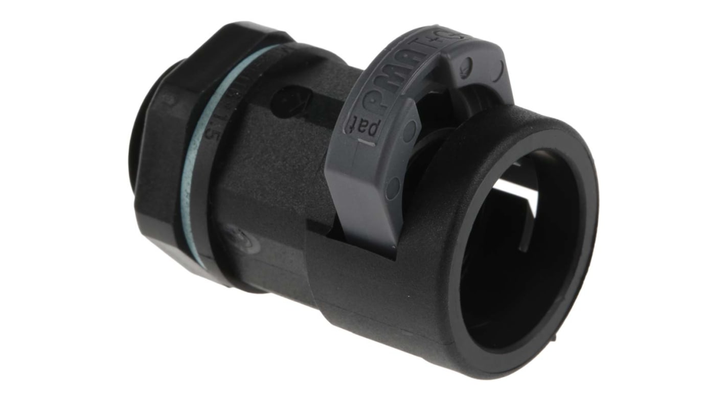 PMA Straight, Conduit Fitting, 12mm Nominal Size, M16, PA 6, Black