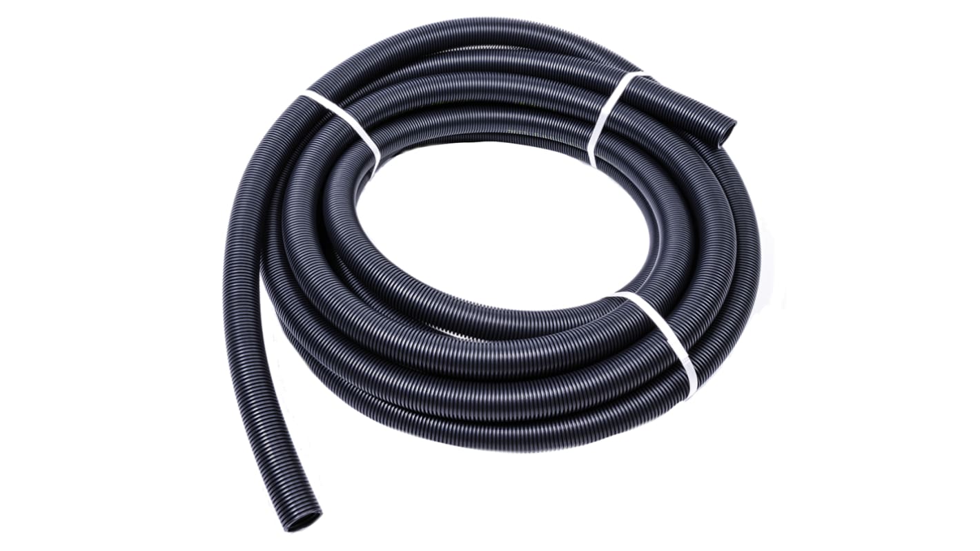 PMA 塑料挠性电缆管, Φ32mm标称, 34.3mm外径, 28.8mm内径, 10m长, PG29螺纹, IP66, 黑色, LL系列
