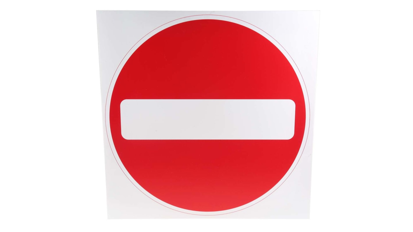 RS PRO Plastic No Entry Road Traffic Sign, H450 mm W450mm