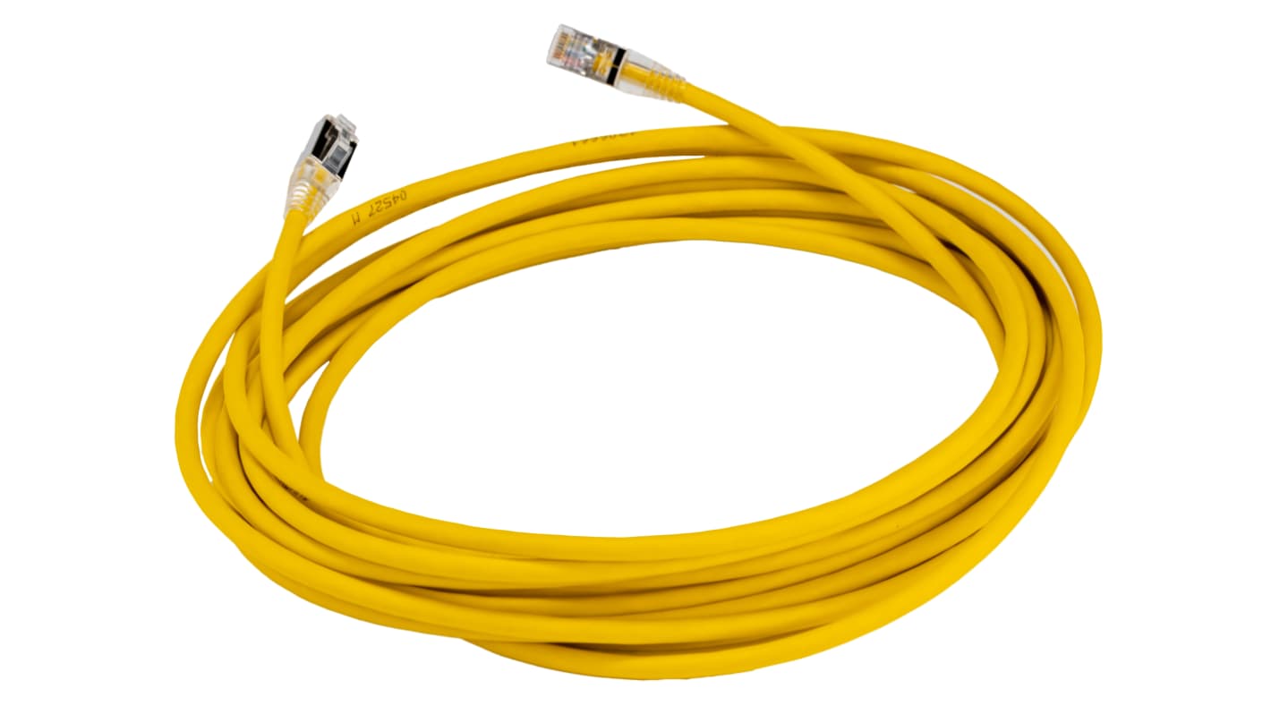 HellermannTyton Connectivity, 7m Cat6a, Yellow RJ45 to RJ45, S/FTP, Terminated