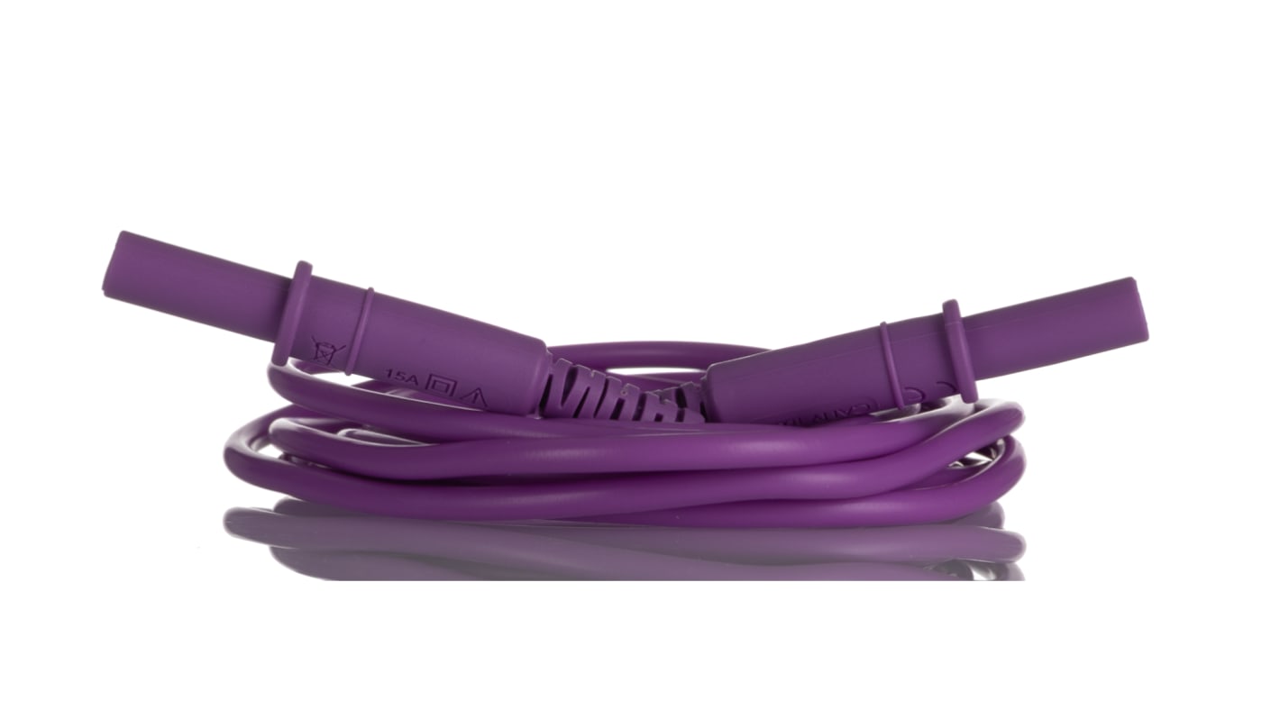 RS PRO Test Leads, 10A, 1000V, Purple, 2m Lead Length