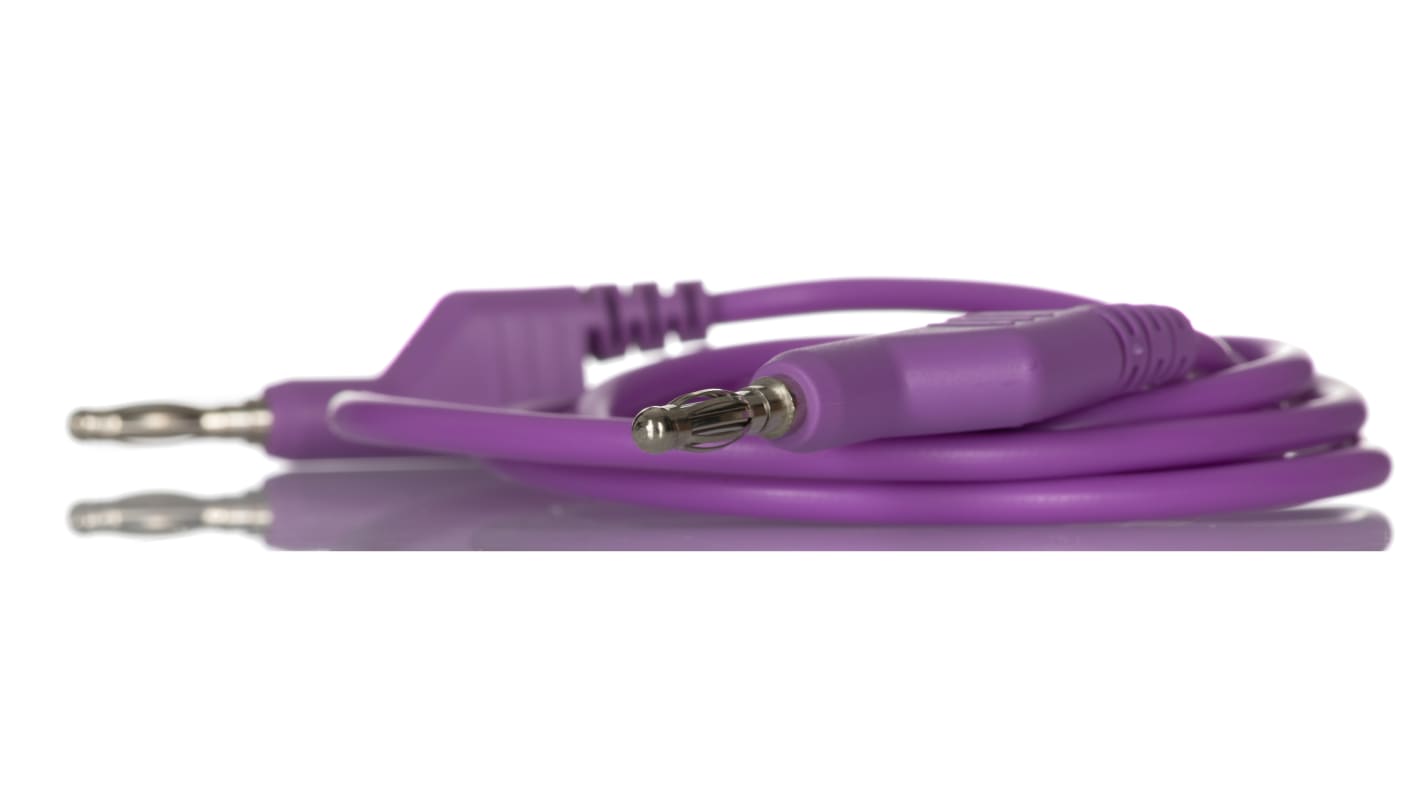 RS PRO Test Leads, 10A, 1000V, Purple, 1.5m Lead Length