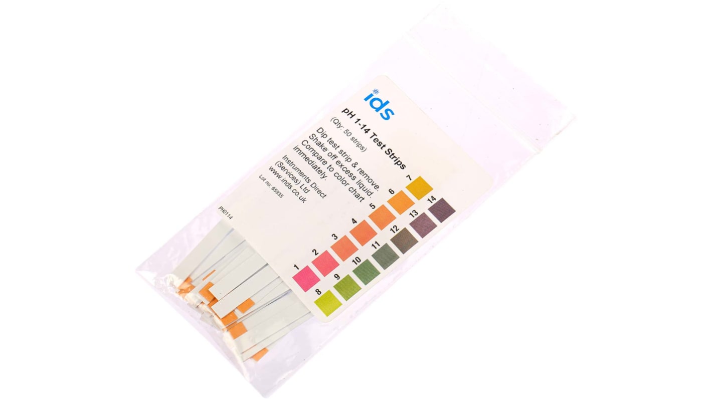 Instruments Direct Single Parameter(s) pH Test Strips, max. measurement 14pH - 50 strips