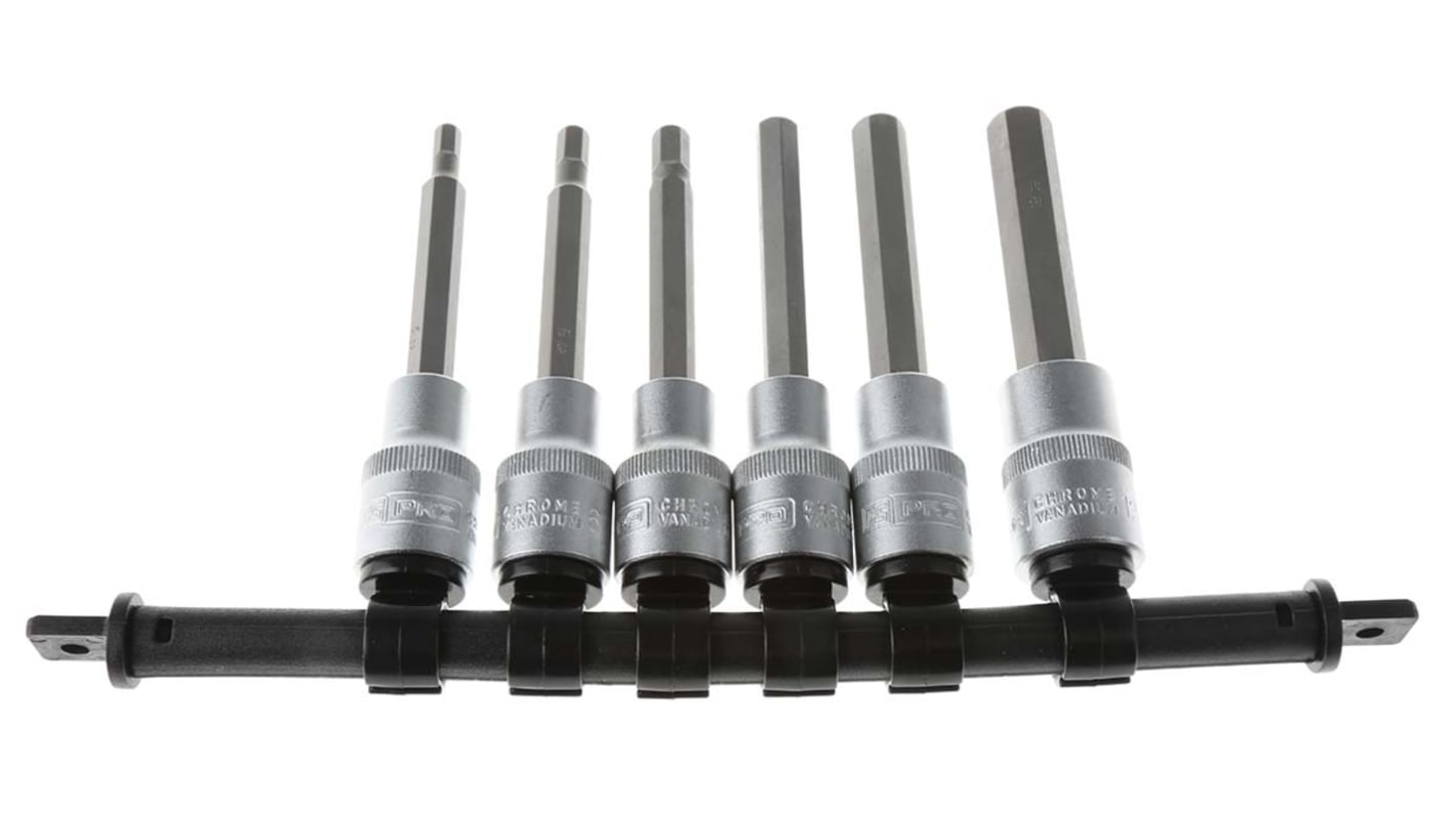 RS PRO HEX 5 → 12mm六角头套筒头套装, 公制, 6件装, 1/2 in驱动头, S2 钢制