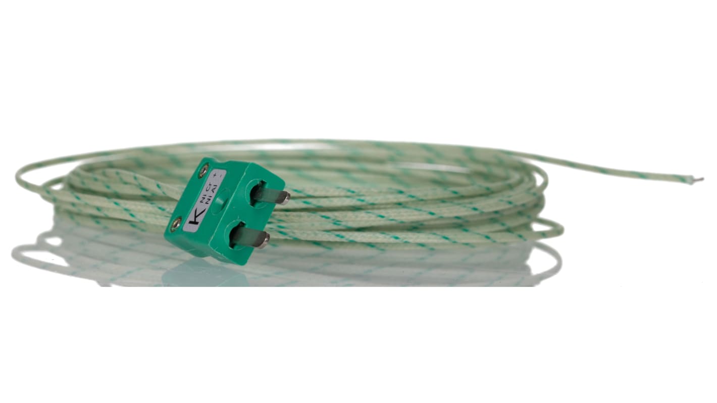RS PRO Type K Exposed Junction Thermocouple 5m Length, 1/0.3mm Diameter, -60°C → +350°C