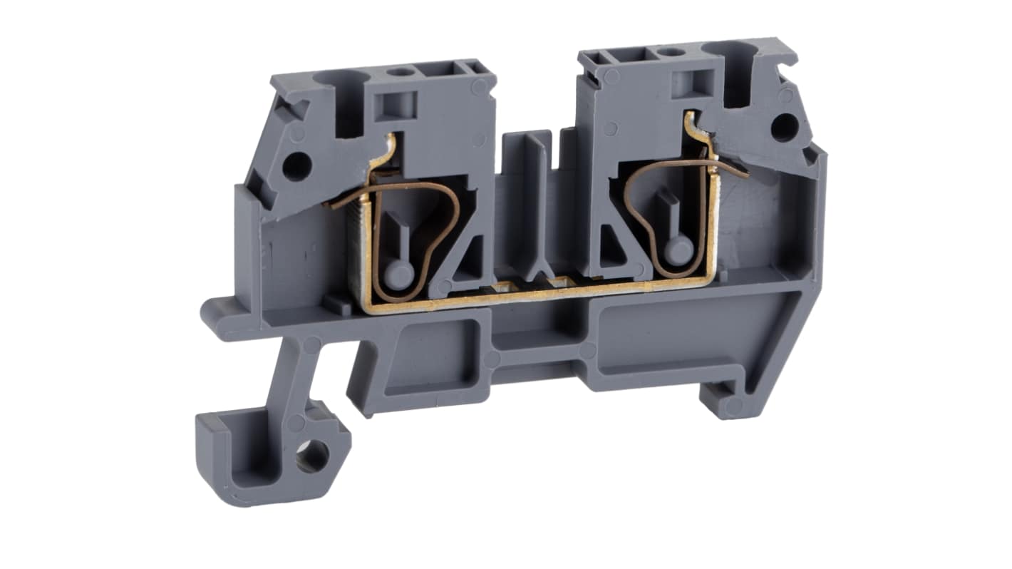 RS PRO Grey, 2.5mm², 1-Level, Spring Termination